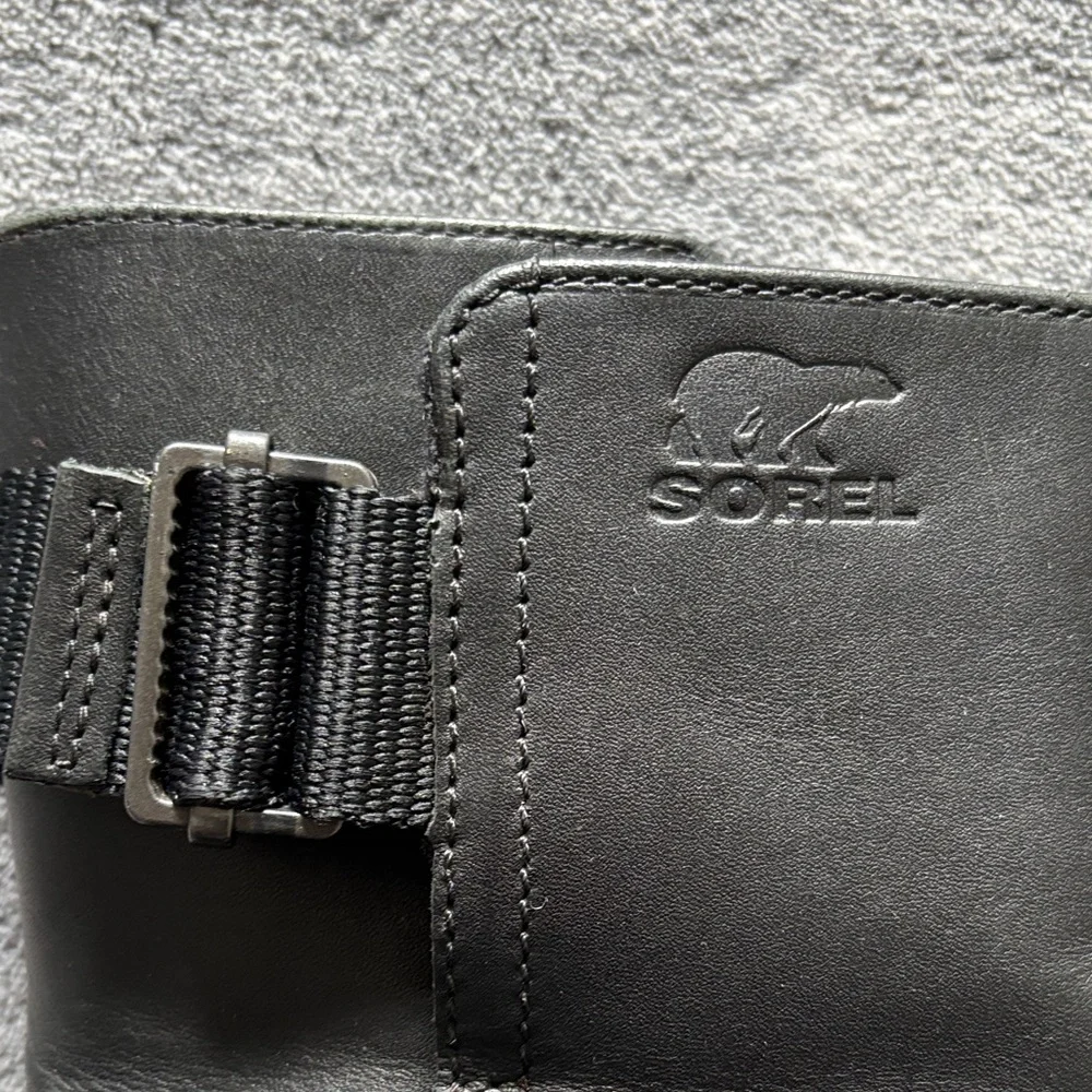 Sorel Black Leather slimboot boots 8.5 - Picture 3 of 11